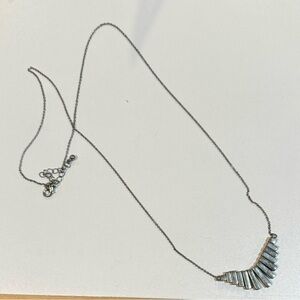 Silver Waterfall Bar Necklace 29” with 3” Extender